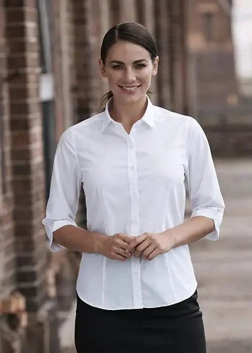 Aussie Pacific Ladies Kingswood 3/4 Sleeve Shirt 2910t Corporate Wear Aussie Pacific